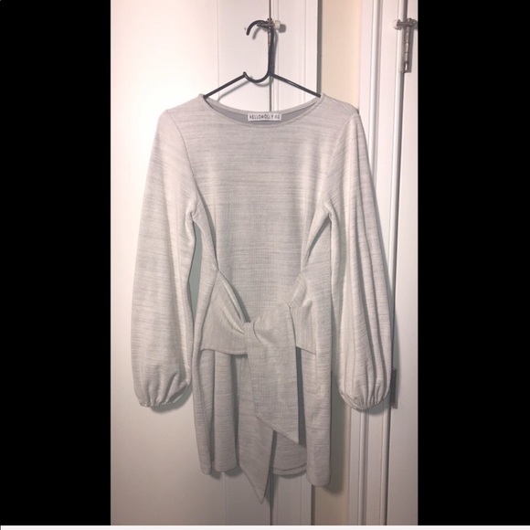 Grey Dress with Balloon Sleeves - Picture 7 of 8